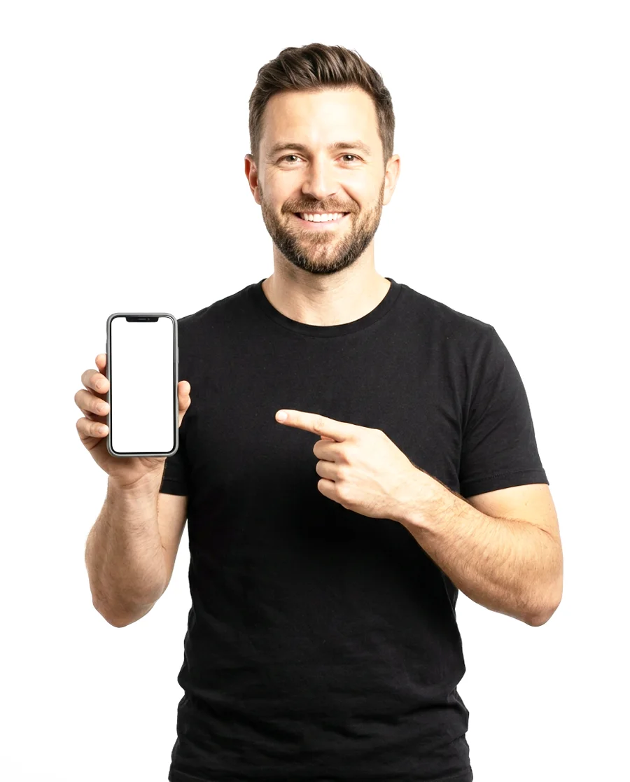 Ecommerce founder pointing at an Amazon Seller app view with product sales up 187 percent, sample figures